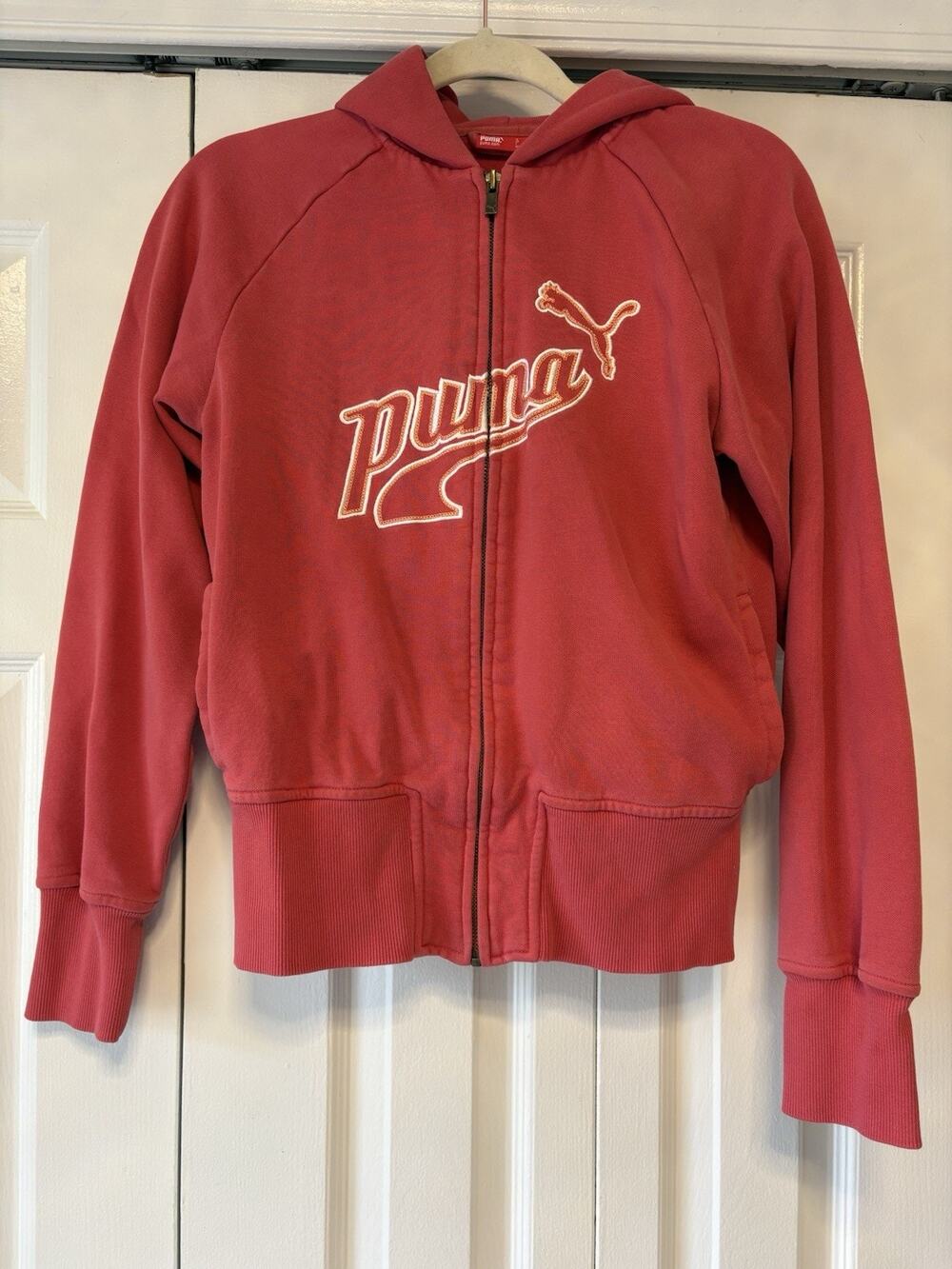 Puma Women’s Red Zip Up Sweatshirt with Hood Size Medium